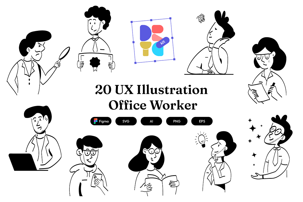20 UX Illustration - Office Worker, a Work Illustration by Directico Design Kit (Photo 1 of 3)