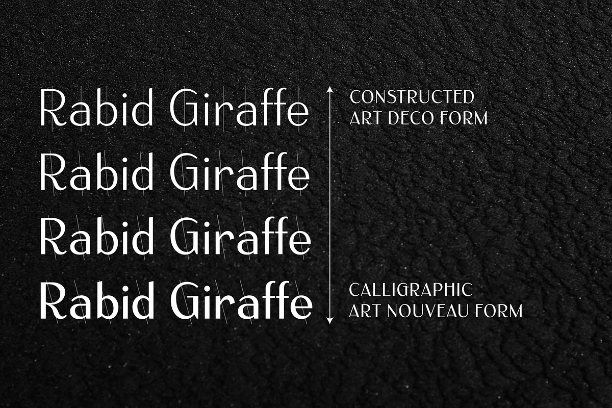 Armoire: Art Deco font family, a Sans Serif Font by Justin Penner (Photo 5 of 8)
