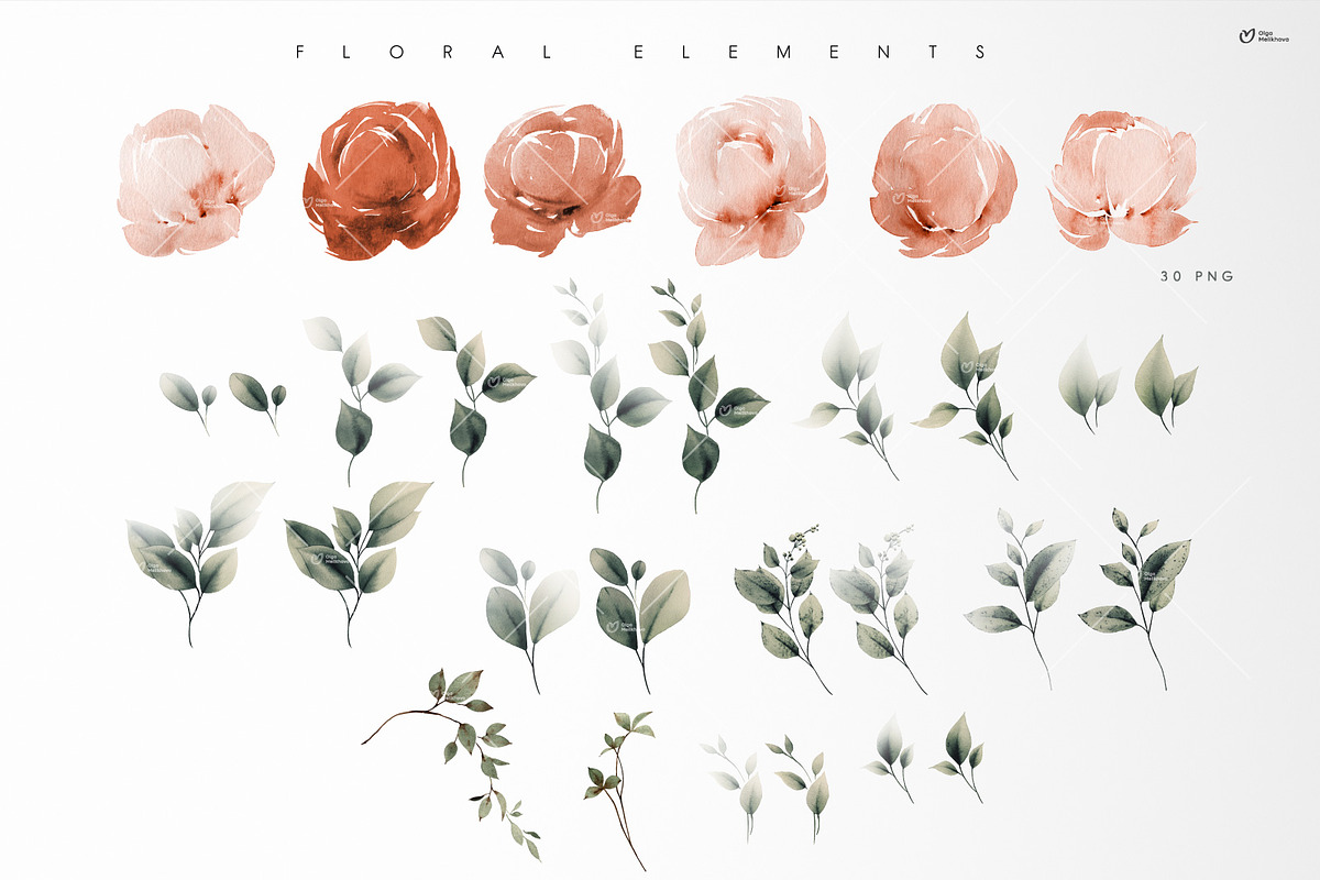 Calm in flowers, floral collection, an Illustration by ollalya (Photo 7 of 10)