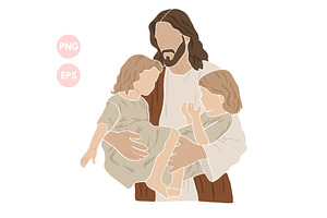 Jesus and Kids Christian Png