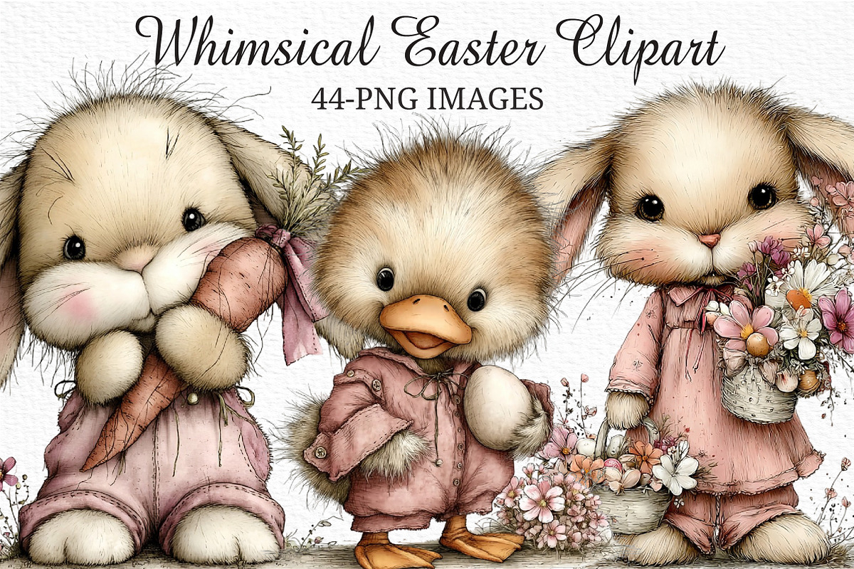 Whimsical Easter Clipart, an Illustration by Craft Nest (Photo 1 of 11)