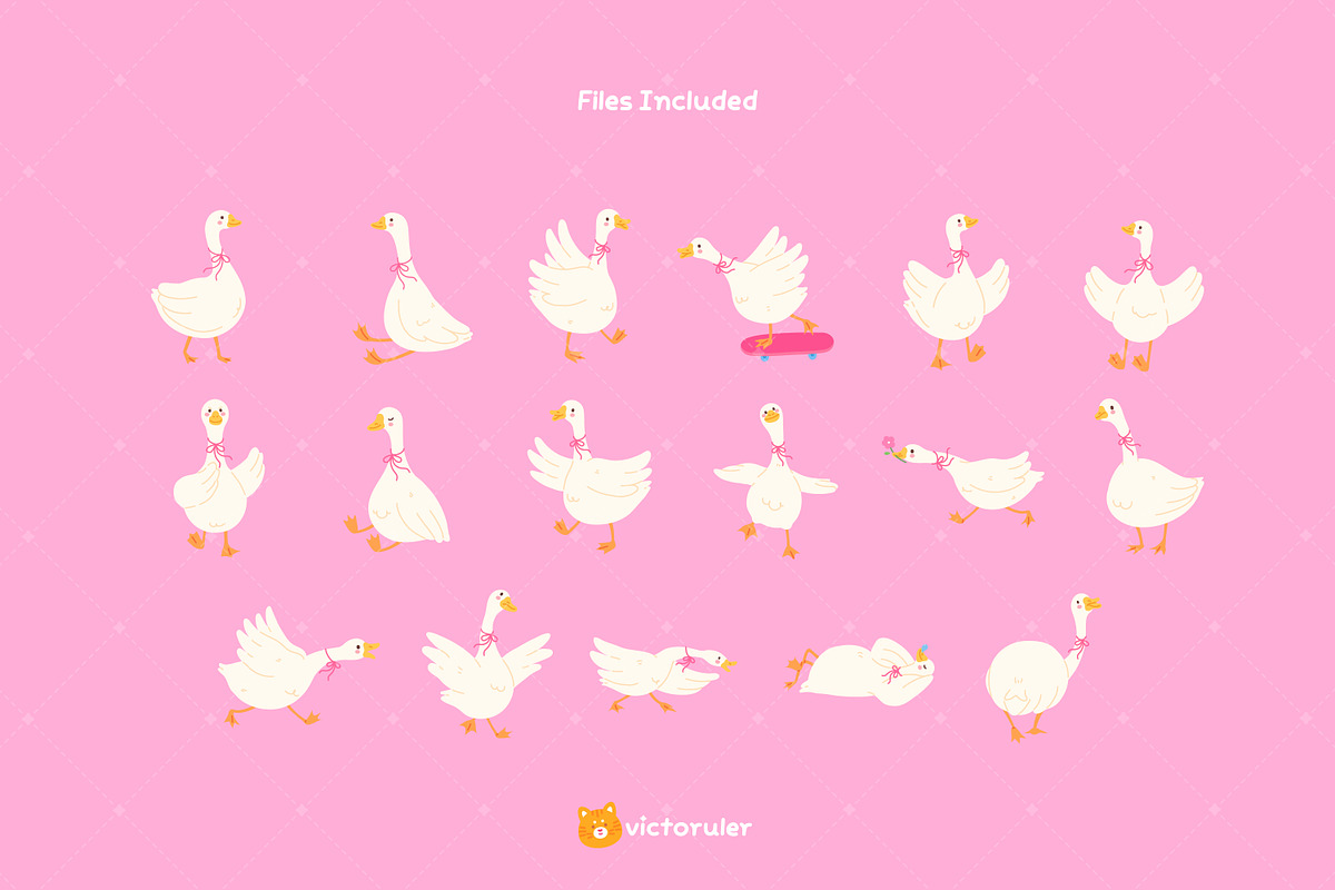 Silly Goose Character Illustrations, an Animal Illustration by Victoruler (Photo 2 of 5)