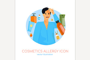 Types of allergy. Allergies caused, a Healthcare Illustration by Anna's Shop