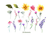 Sunflowers & Wildflowers Clip Art, an Illustration by Graphic Blue Bird (Thumbnail 5 of 8)