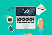 Video Webinar Learning on Computer, an Education Illustration by vladwel (Thumbnail 1 of 2)
