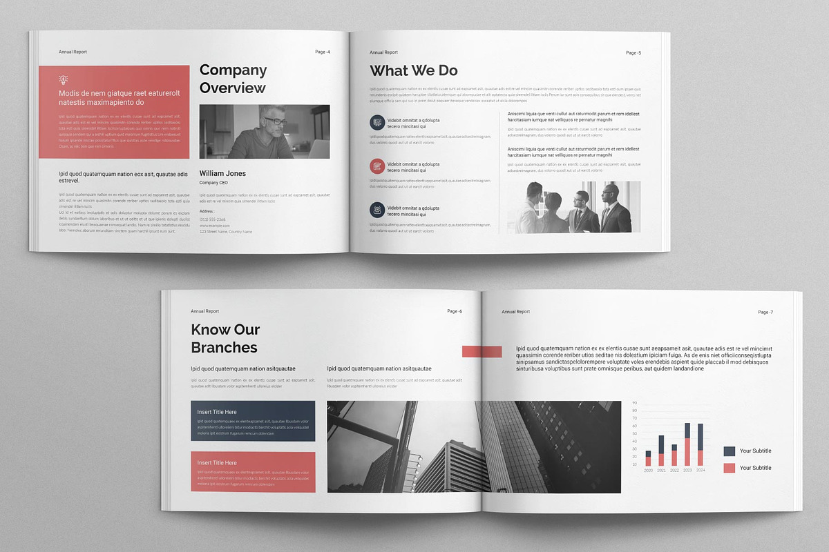Annual Report Template Landscape, a Brochure Template by TemplatesForest (Photo 4 of 8)