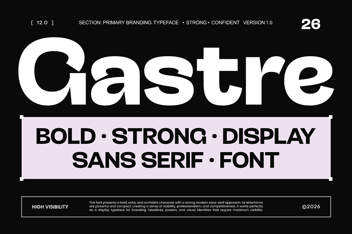Gastre - Bold Sans Serif, a Sans Serif Font by Glyphofik x GudPap (Photo 1 of 7)