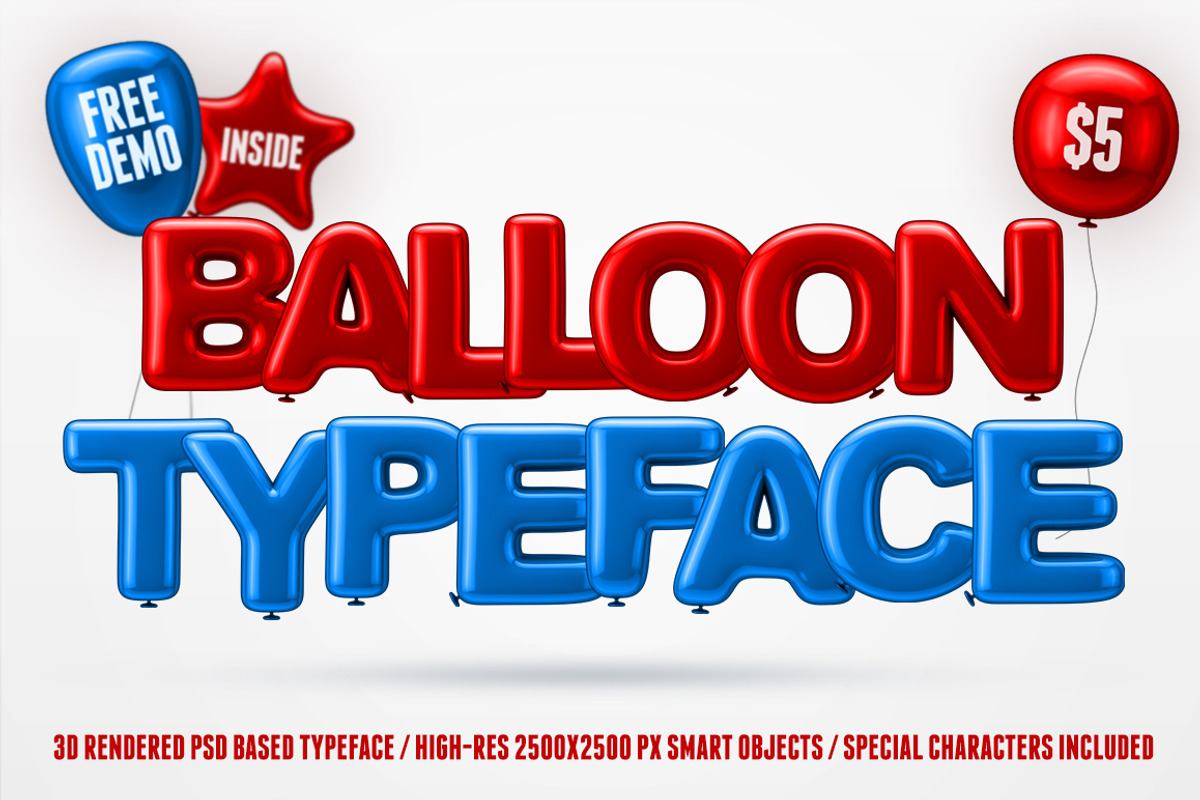 Balloon Typeface, an Illustration by 3DSTORE (Photo 1 of 11)