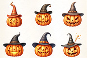 Jack-o’-Lantern with Hat Clipart, an Illustration by CrexoraLab (Thumbnail 3 of 5)
