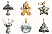Cute Christmas Ornaments Clipart, an Illustration by OK Design (Thumbnail 5 of 5)