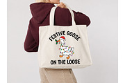 Festive Goose on the Loose PNG, a Seasonal Illustration by DreamCafeArt (Thumbnail 2 of 6)