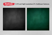 Chalked education set (BW), an Object Graphic by Sonya Illustrations (Thumbnail 7 of 8)