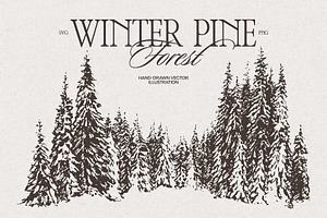 Snow-Covered Winter Pine Forest