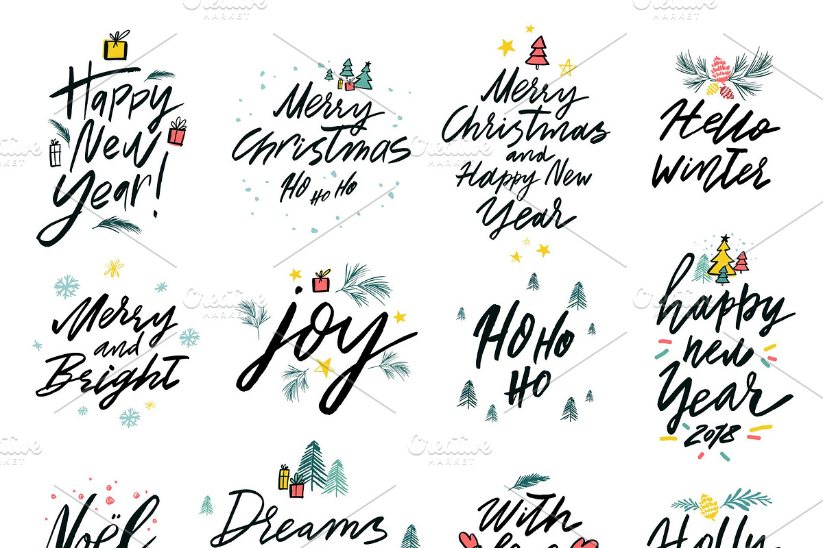 Hand-written Christmas SET, an Illustration by OlgaAlekseenko (Photo 2 of 9)