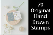 70Hand-Drawn Procreate Stamp Brushes, a Brush Add-On by Luna Y Mar (Thumbnail 3 of 5)