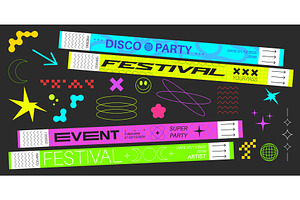 Festival party bracelet sticker, an Object Illustration by art PVP - market