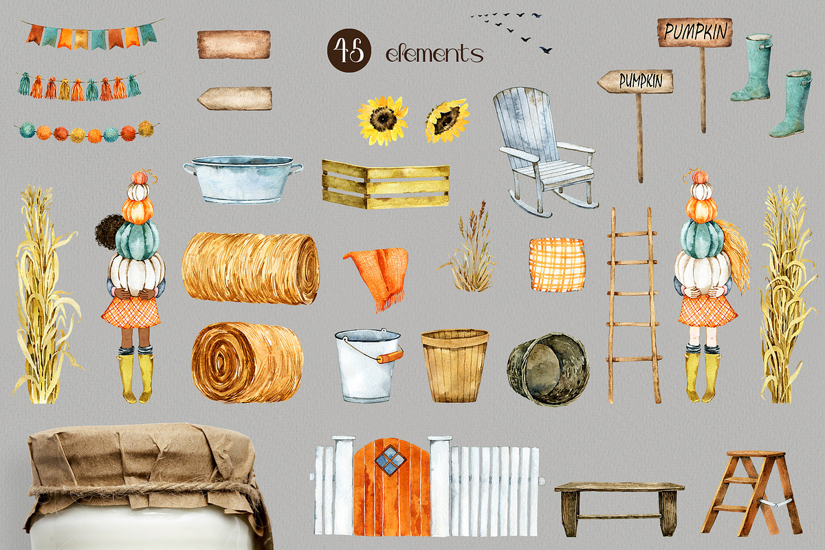 Watercolor Cozy Fall Collection, an Illustration by TanyaOak (Photo 5 of 8)