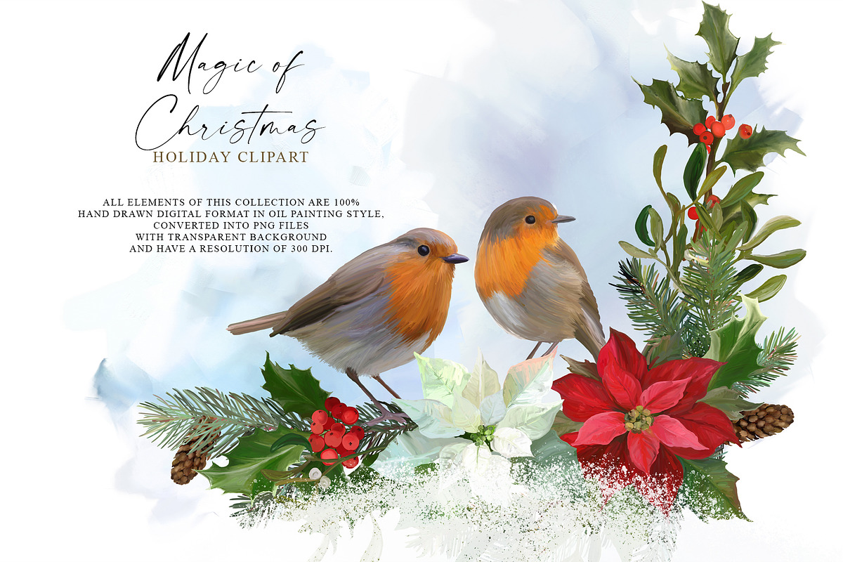 Magic of Christmas holiday clipart, a Seasonal Illustration by Vasmila (Photo 5 of 16)