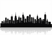 Modern City Skyline Silhouette Set, an Illustration by hafijul (Thumbnail 2 of 7)