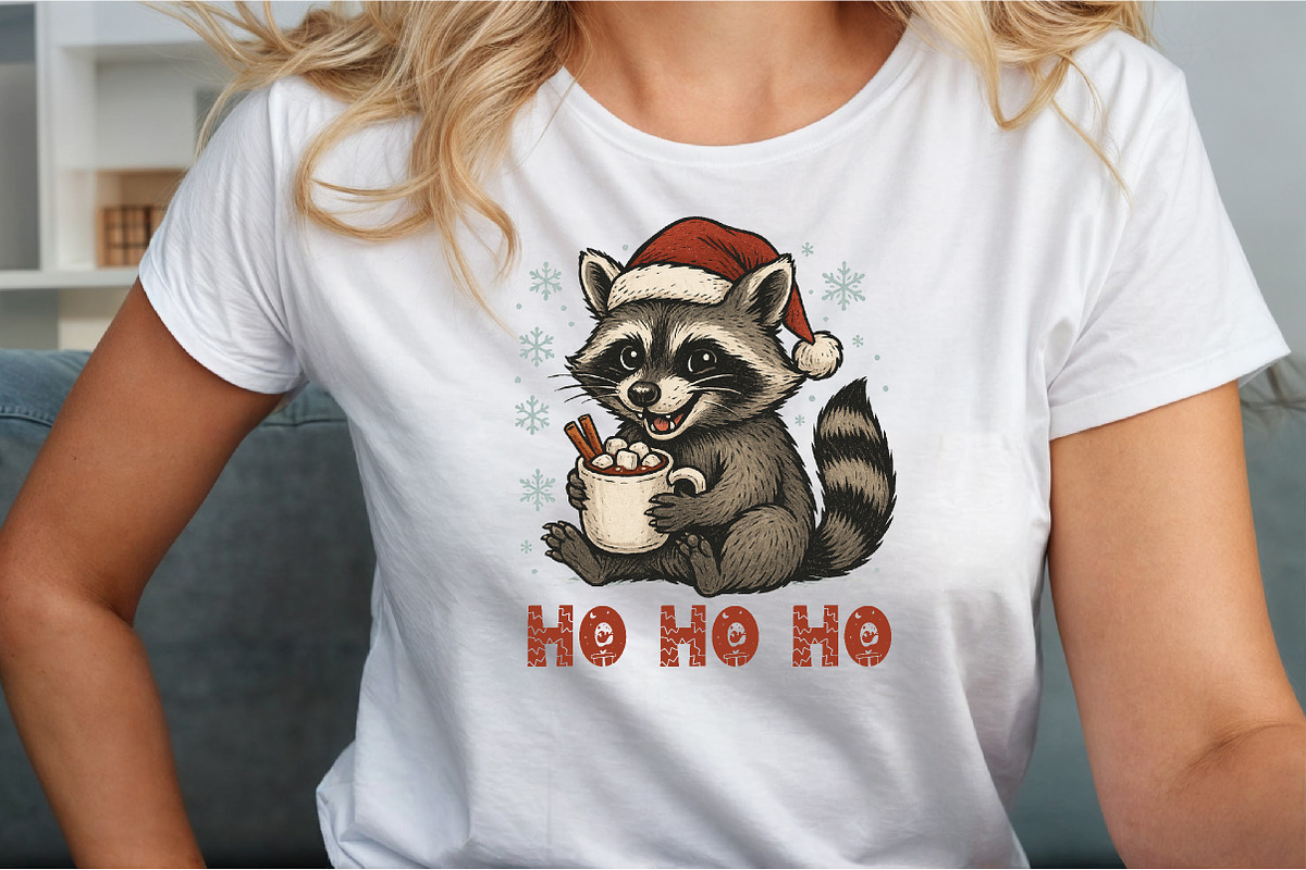 Ho Ho Ho Raccoon Png, Christmas Racc, an Illustration by Sublimation Artist (Photo 3 of 9)