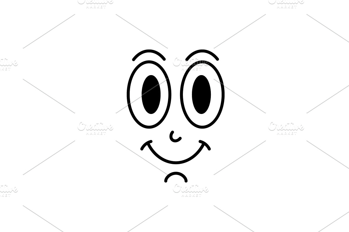 Cartoon smiley face with confident, an Object Illustration by GraphiShop