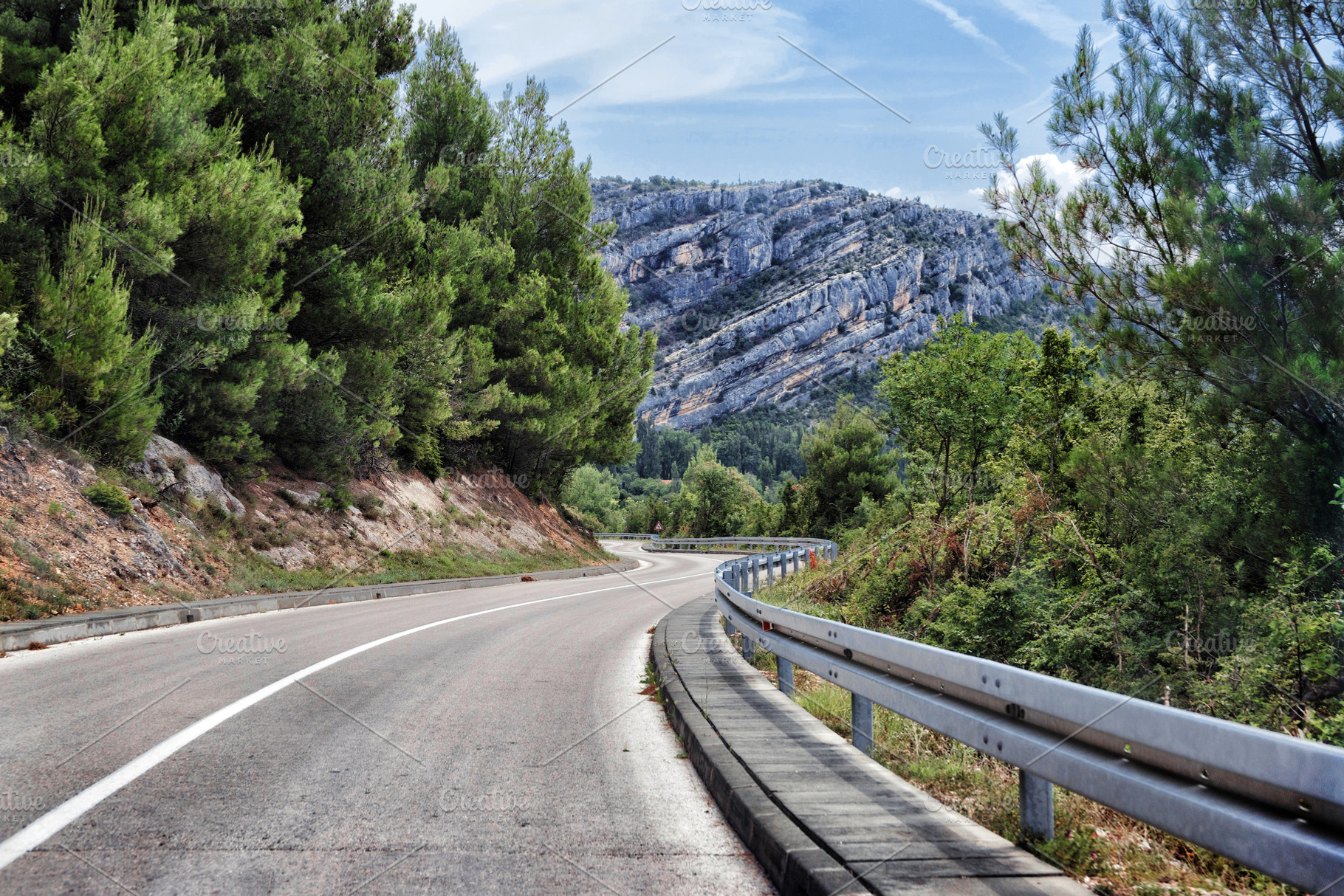 Road in the mountains of croatia in featuring road, croatia, and sky, a Nature Photo by UltraShop