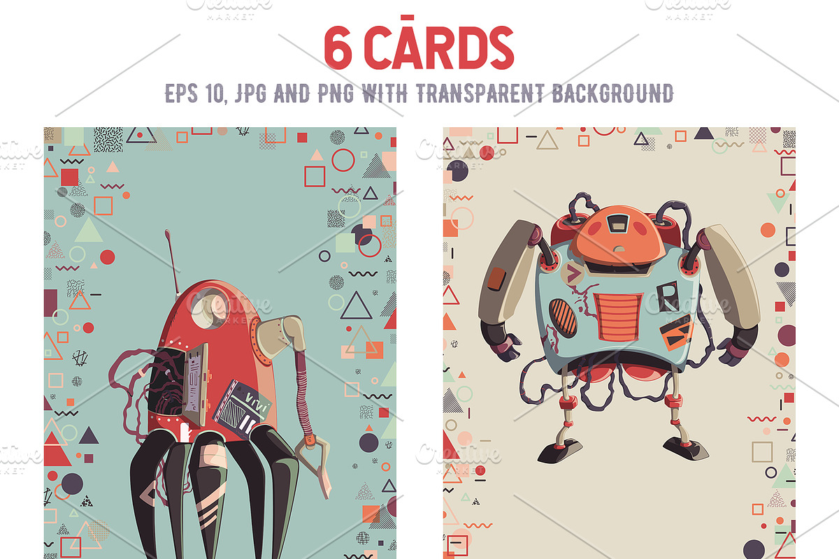 Retro robots, an Object Illustration by kateja (Photo 5 of 7)
