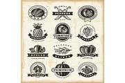 Vintage Fruits And Vegetables Labels, a Food Illustration by Retro Graphics (Thumbnail 2 of 2)