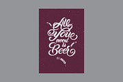 Beer calligraphic vector poster set., a Food Illustration by PoPaShop (Thumbnail 6 of 7)