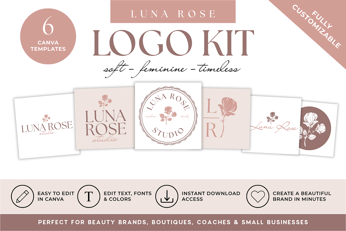 Floral Boutique Canva Logo Kit, a Branding & Logo Template by BrandhavenStudio (Photo 1 of 9)