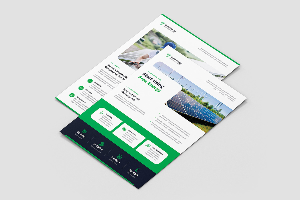 Solar Energy Renewable Flyer Canva, a Flyer Template by artbart (Photo 2 of 9)