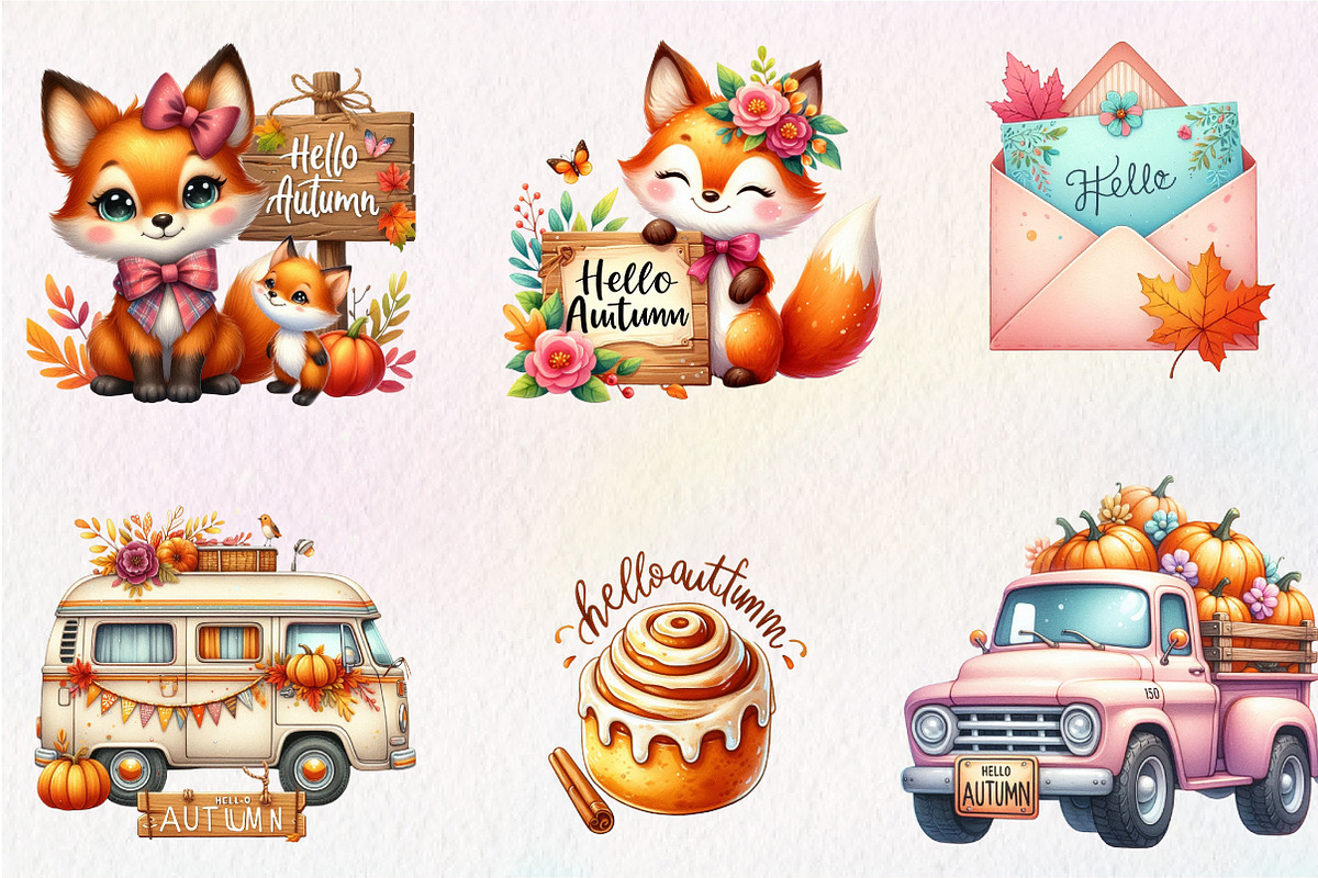 Hello Autumn Clipart, an Illustration by CreationArt (Photo 7 of 9)