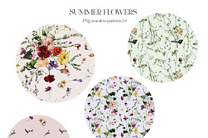 Field Flowers Watercolour Clipart