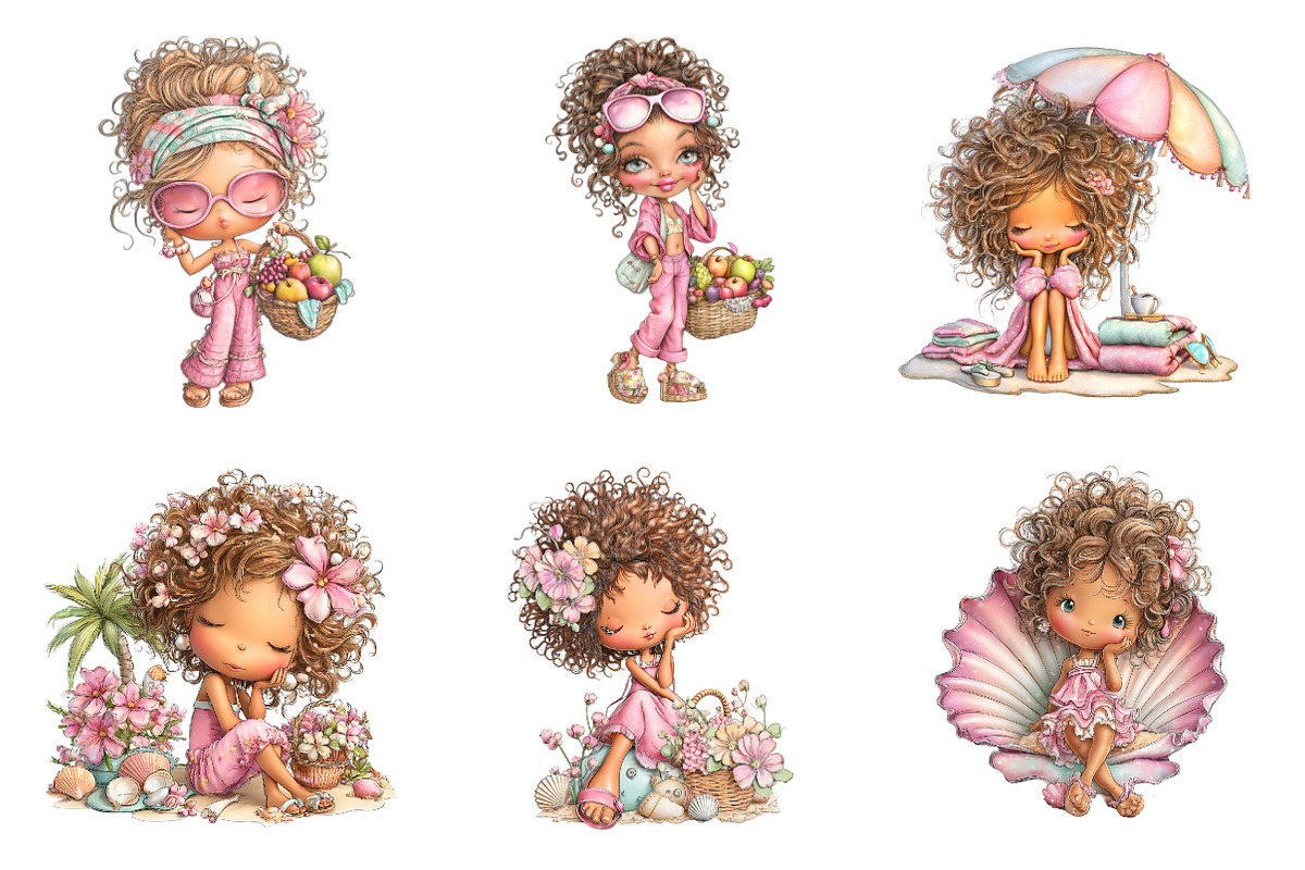 Summer Girls Png Clipart Bundle, an Illustration by SinaCreation (Photo 3 of 9)