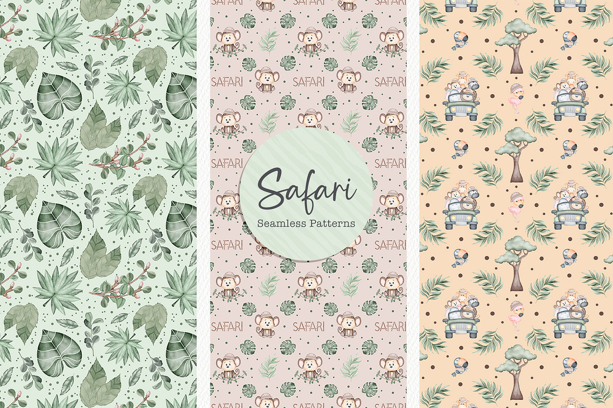 Watercolor Safari clipart & patterns, an Animal Illustration by Tita Creative Studio (Photo 4 of 5)
