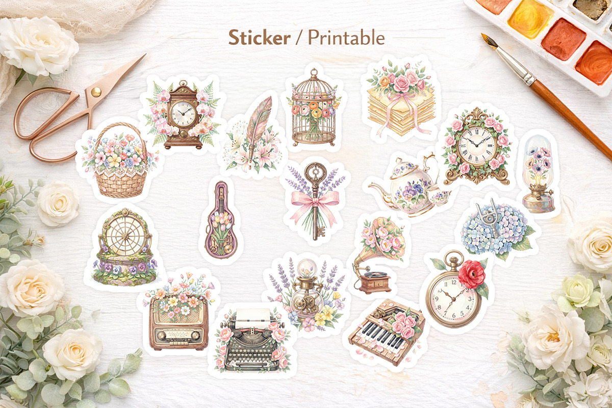 Vintage Mechanical Floral, a Decorative Illustration by Artnoy (Photo 7 of 18)