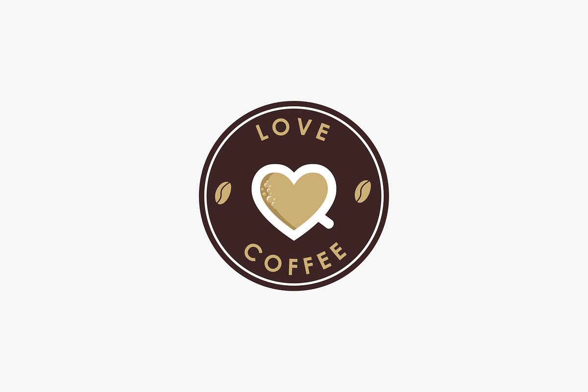 badge emblem Love coffee logo vector, a Branding & Logo Template by DOMHOUZE