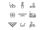 Grandma's Home Icon Set, an Outline Icon by moibalkon (Thumbnail 3 of 3)