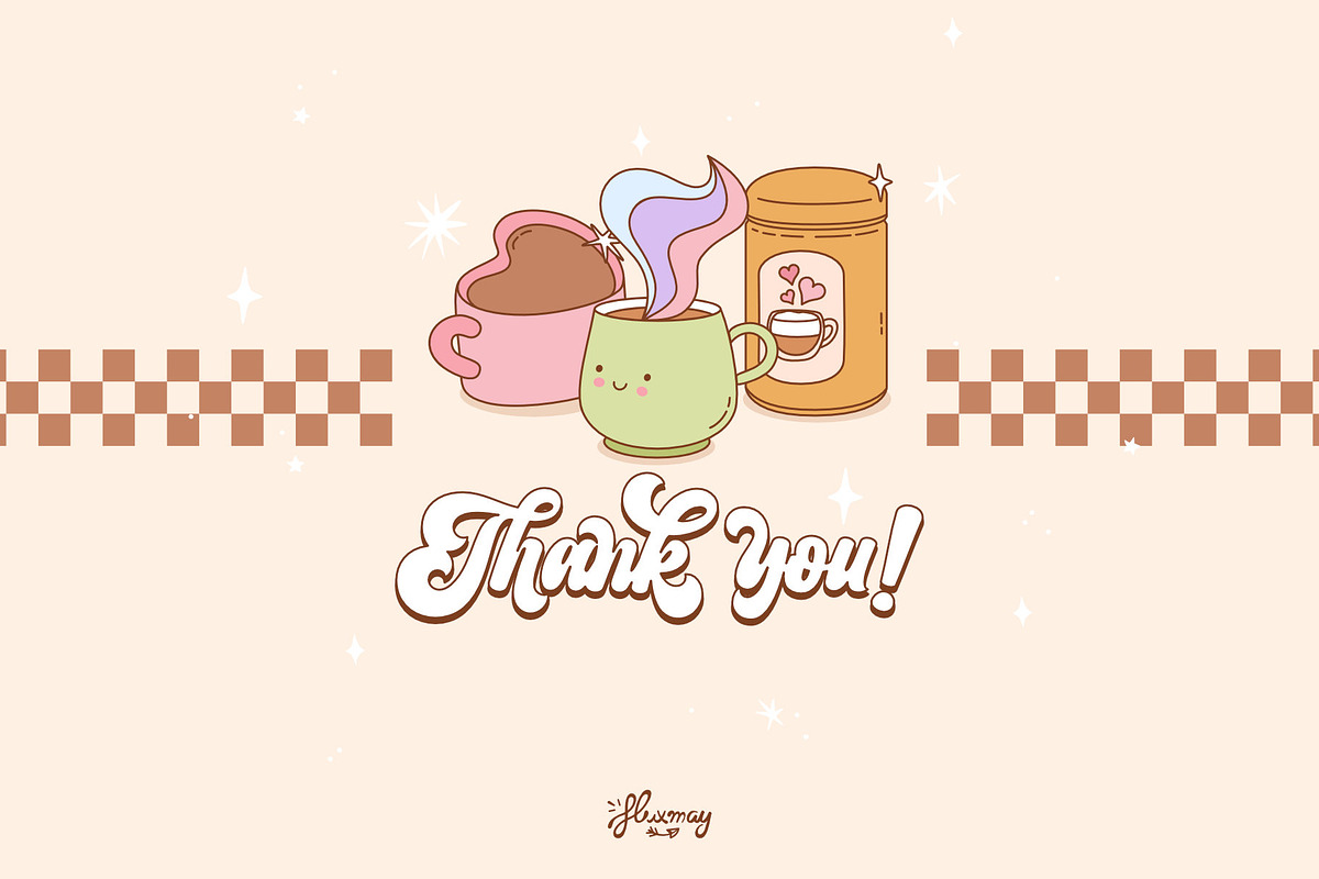 Retro Groovy Coffee Clipart Bundle, a Food Illustration by Huxmay (Photo 9 of 9)