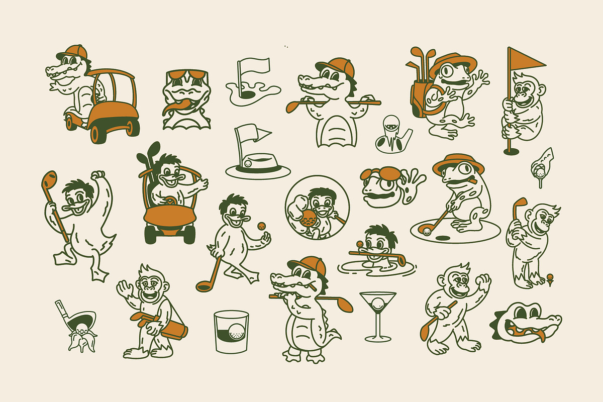 Golf Mascot Illustration Pack, a Sport Illustration by Skilline Supply Co. (Photo 3 of 11)