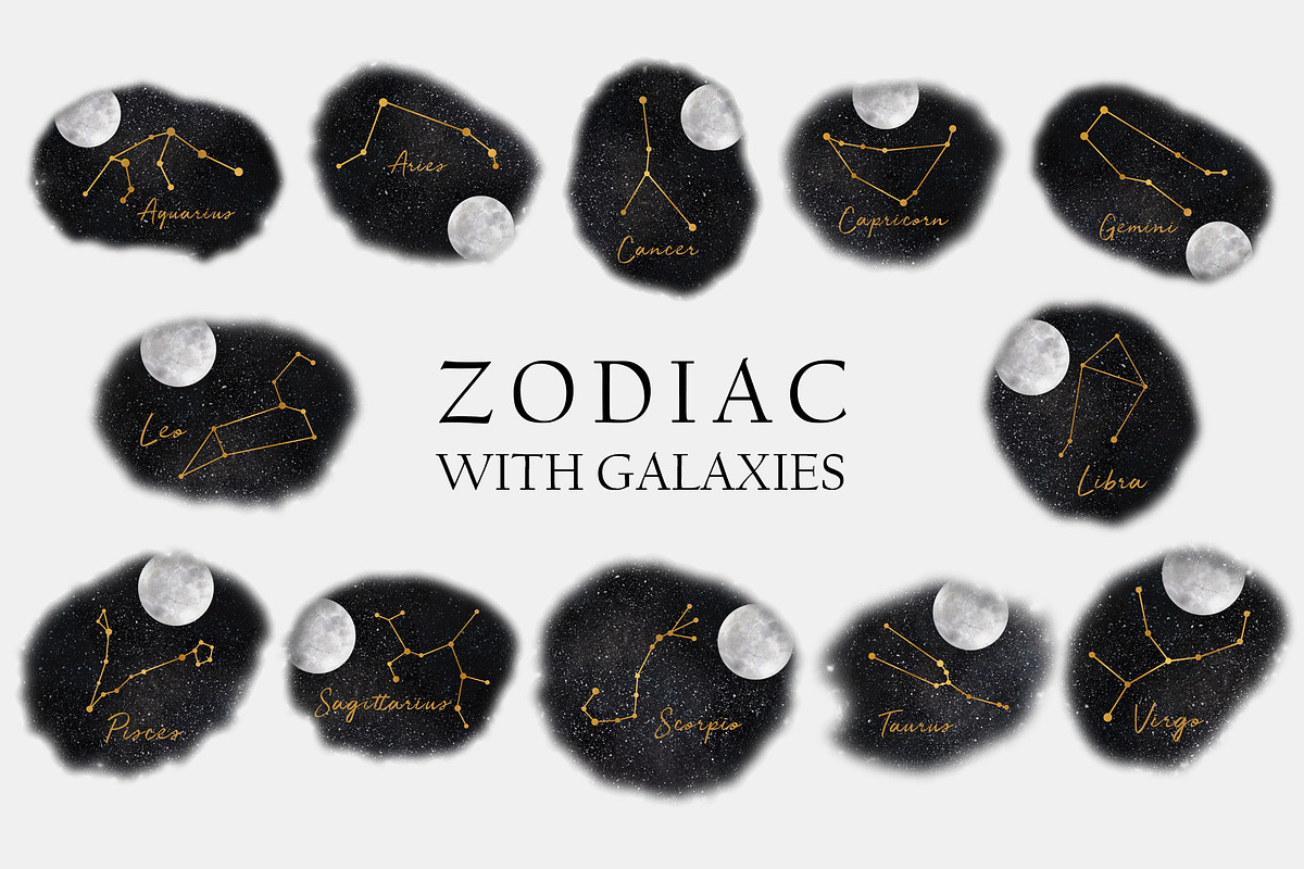 Galaxy with zodiac signs, an Object Graphic by Chus Moreno Studio (Photo 3 of 6)