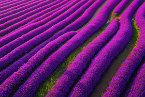 Vibrant lavender field in bloom, a Photo by Beautiful things