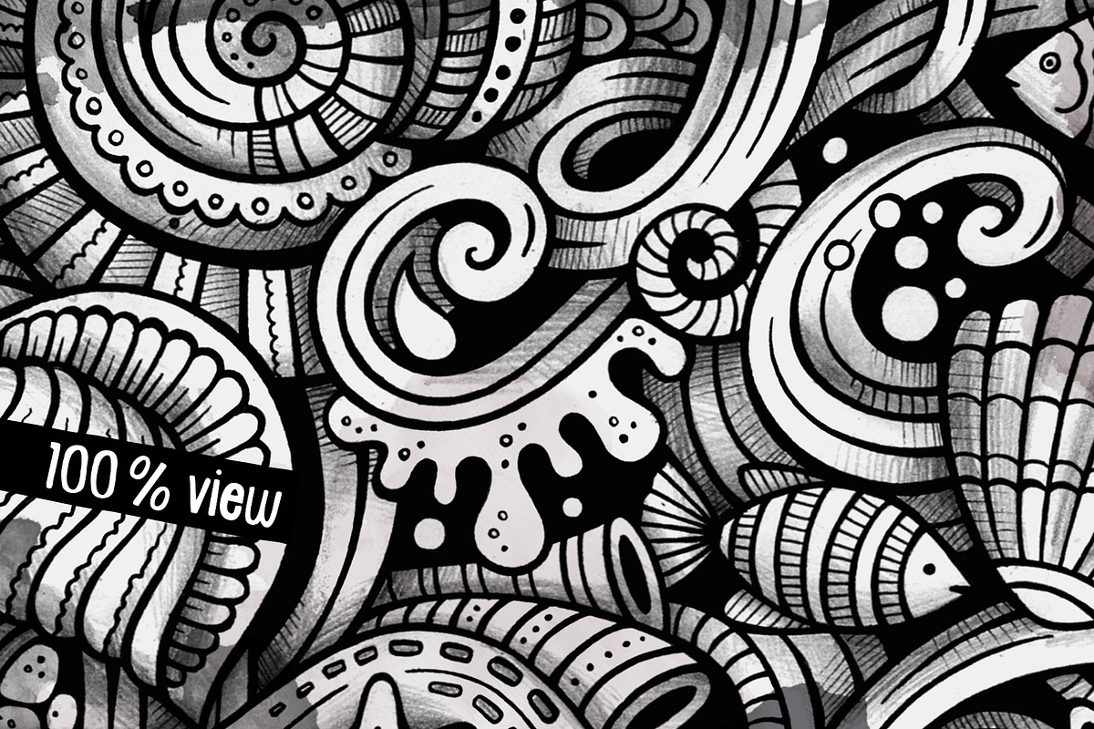 SEALIFE Graphic Doodle Illustration, a Seasonal Illustration by BALABOLKA (Photo 2 of 3)
