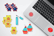 Retro pop art sticker bundle, an Object Illustration by JulyGart (Thumbnail 5 of 6)