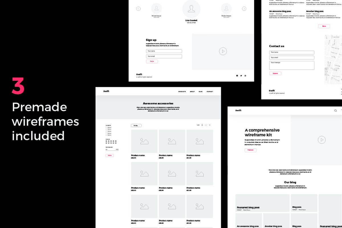 Swift wireframe kit, a Wireframe Template by james_gillen (Photo 3 of 9)