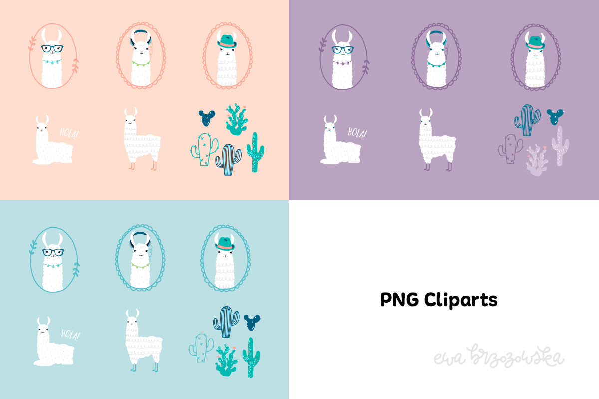 No Drama Llama - pattern & cliparts, a Pattern Graphic by Brzozowska (Photo 5 of 5)