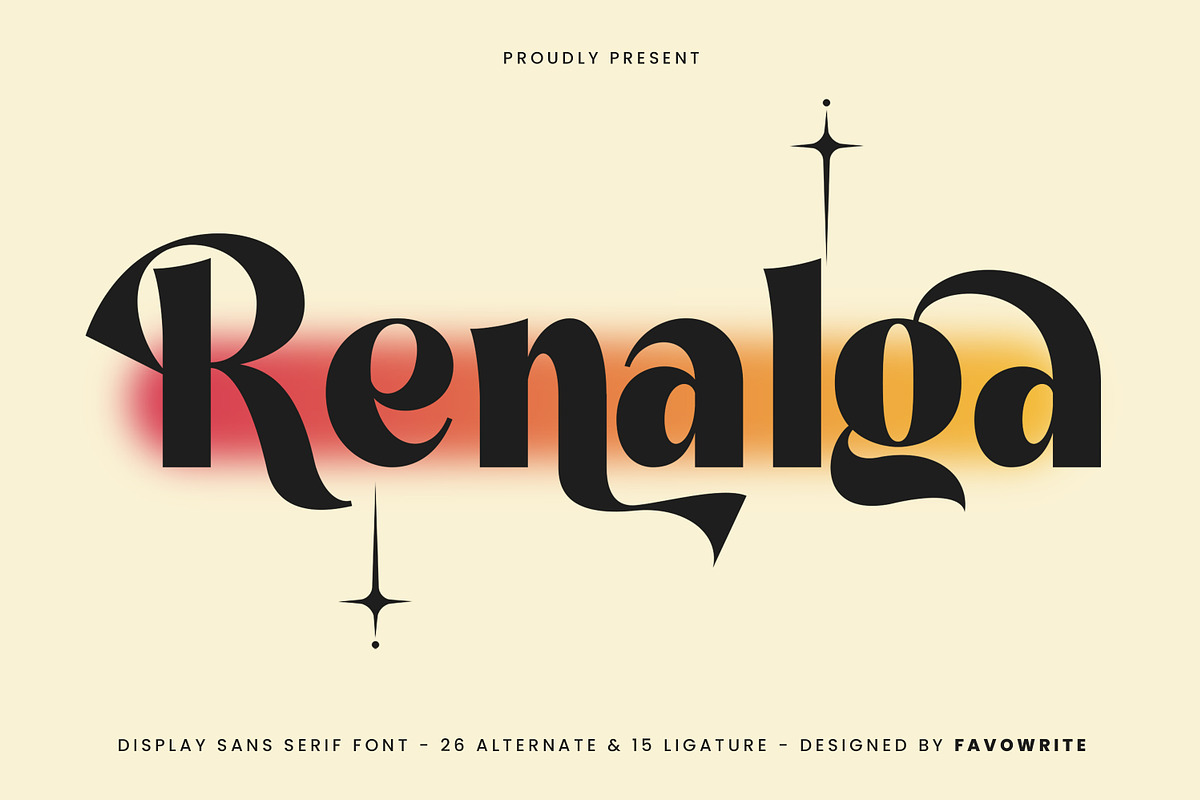 Renalga - Display Sans Serif Font, a Sans Serif Font by Favo Write (Photo 1 of 13)