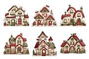 Whimsical Christmas House Clipart, a Seasonal Illustration by Creative Art (Thumbnail 6 of 7)
