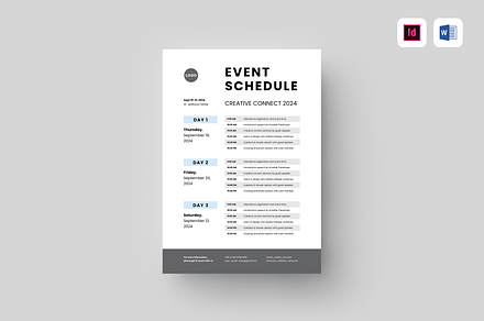 Event Schedule | MS Word & Indesign, a Flyer Template by Leaflove