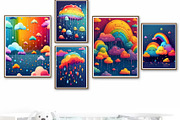 Fluffy Clouds and Colorful Rainbows, a Seasonal Illustration by Mermaids Cove (Thumbnail 4 of 8)